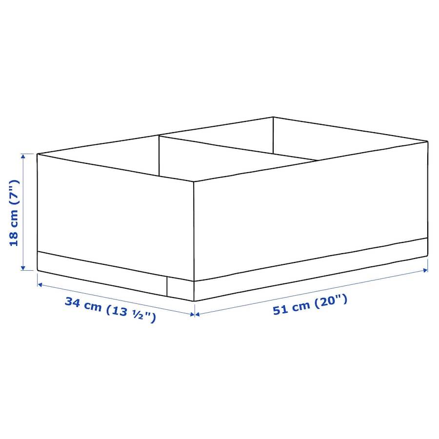 Коробка белая с отделениями, STUK Box with Compartments White (34 x 51 x 18 cm),  IKEA