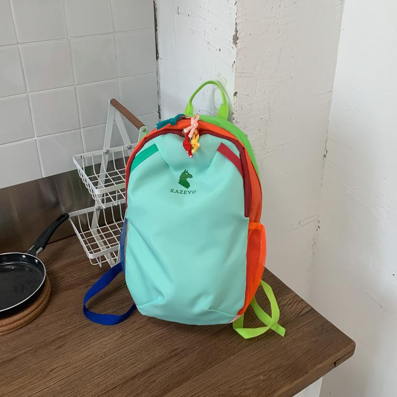 Schoolbag New Lightweight Outdoor Backpack Women's Hiking Mountaineering Men's and Women's Large Capacity Contrasting Color Dopamine Travel Small 