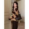 Mishow Women's Striped Gradient Faux Mink Velvet Sweater