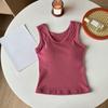 Damenmode Herbst Winter Ärmellose Tanktops Geripptes Ärmelloses Camisole Top Lässig Basic Slim Strickshirt