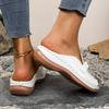 Women's Wedge Platform Slippers New Cross-Border Large Size Casual Fashion Simple Metal Buckle Fish Mouth Sandals
