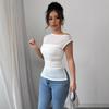 Damen S Ärmelloses T-Shirt Paillettenverziert Asymmetrischer Ausschnitt Einfarbig Figurbetont