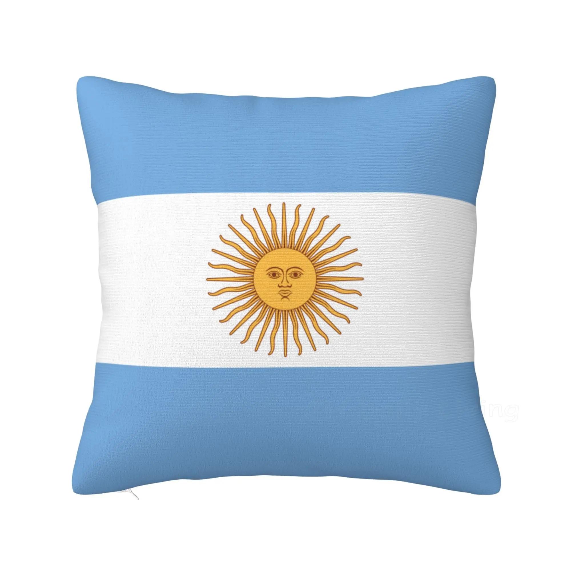 Flag of Argentina Pillow Case Home Sofa Bed Decoration Body Pillow Cover Office Polyester Pillowcase Cushion Cover Wholesale 30cmx30cm