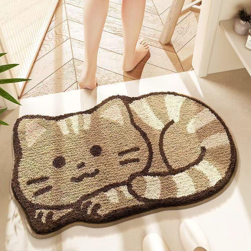 Adorable Imitation Cashmere Absorbent Bathroom Mat Carpet for Bedroom & Toilet