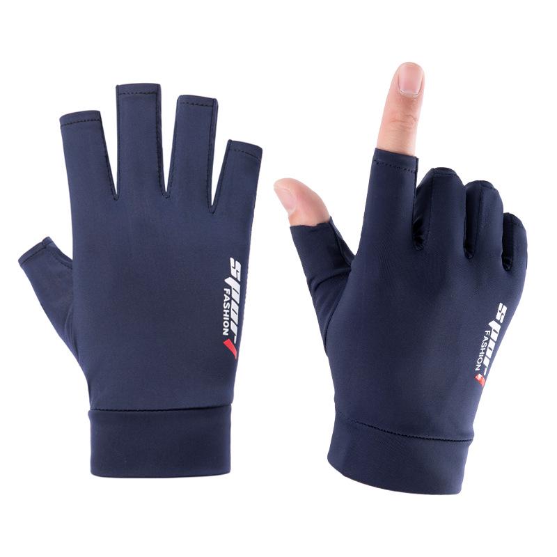 Ice Silk Fingerless Sun Protection Gloves for Men & Women: Ideal for Summer Cycling, Fishing, and Driving