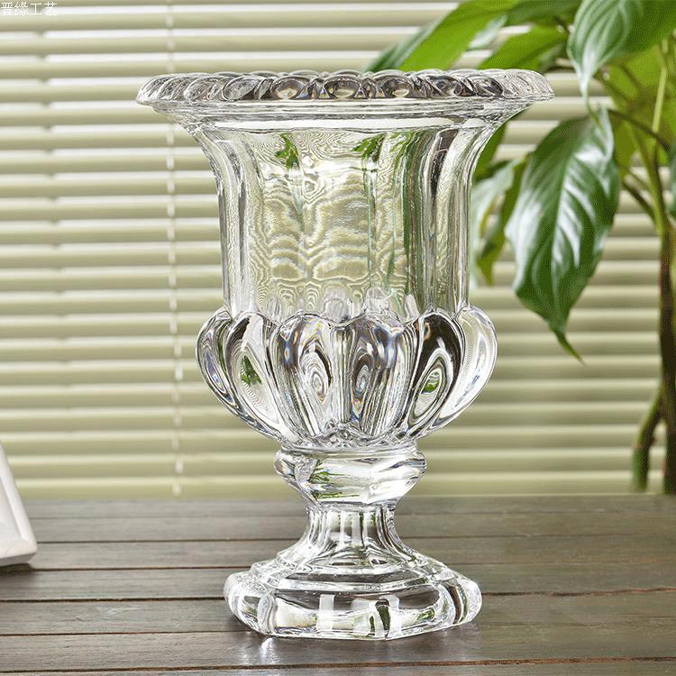 Vaso Alto da Pavimento di Lusso Stile Nordico Moderno Piccolo da Tavolo Vetro Trasparente di Lusso per Arredamento Casa PC per Soggiorno Cucina Grande