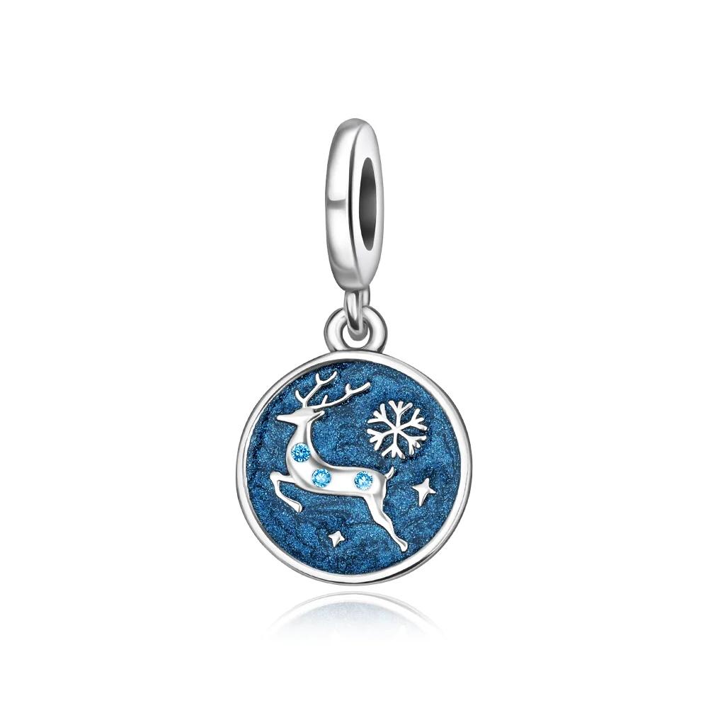 

Christmas Original Copper Charms Snow Santa Claus Earrings Beads Fit Necklace Bracelets Diy Gifts Fine Jewelry