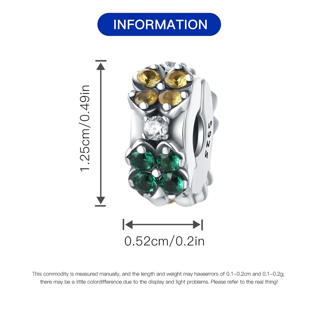 Beads Copper Charms Original Green Four-Leaf Clover Beads Fit Bracelet Jewelry Diy Women Fine Gift Accessory