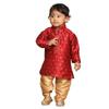 VASTRAMAY Dětský chlapecký set Kurta Pyžamo, bordó a růžové zlato, směs hedvábí VSHISBK0 3MAnPRG