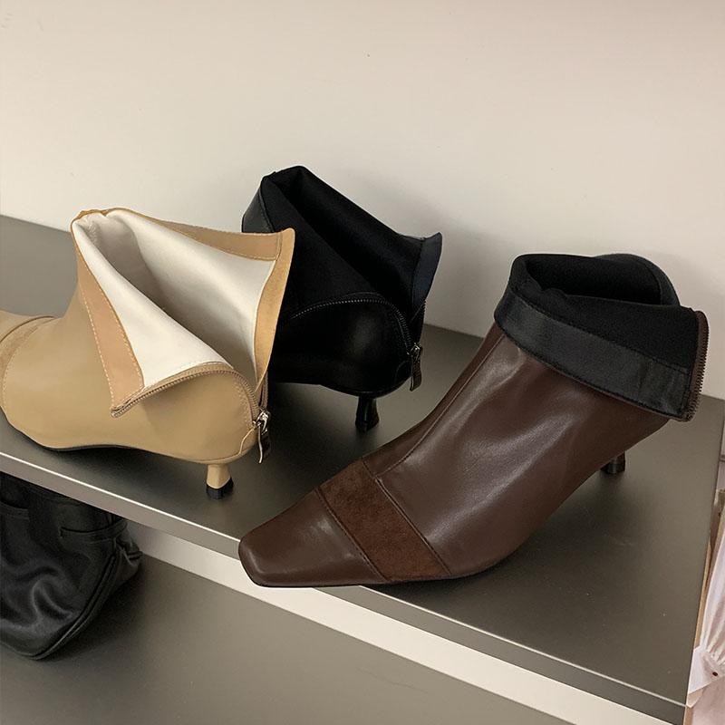 Fashion Fashion Pointed Toe Modern Ladies Ankle Boots With Footwear Low Heel Women Stretch Short Boots Female Pumps Shoes lady