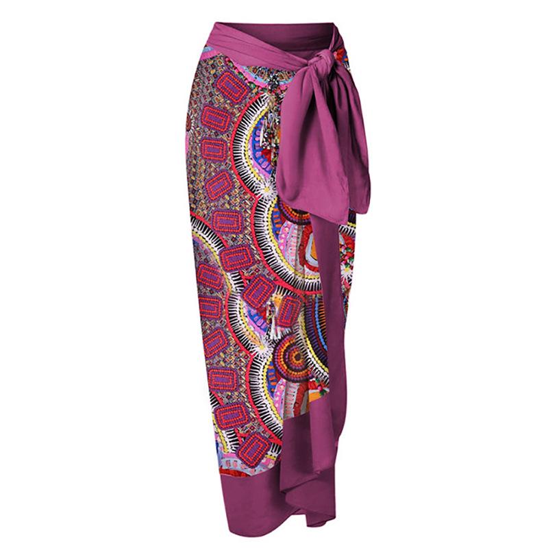 

Юбка миди с принтом в европейском и американском праздничном стиле и шнуровкой One Size фиолетовый