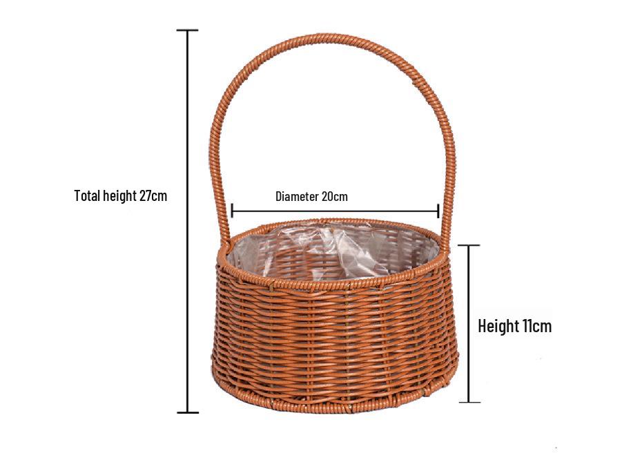 Handcrafted Bamboo and Rattan Flower Arrangement Basket for Flower Girls