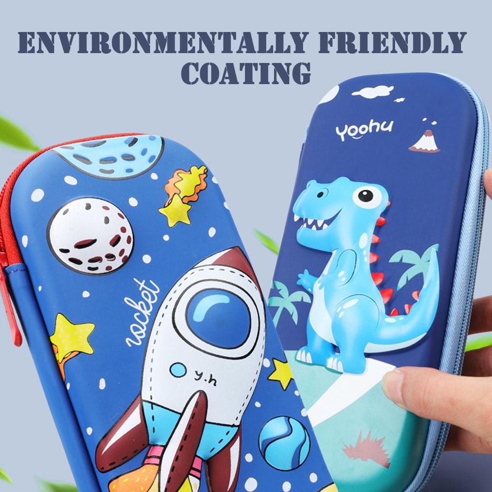 Fashion Cartoon 3D Stationery Box Waterproof Children Pencil Case Kids Pencil Bag With Dual Zip For Boys Girls School Gift