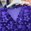 Women's Plus Size Printed Velvet Dress Autumn Loose V-neck A-line Long Casual Dress