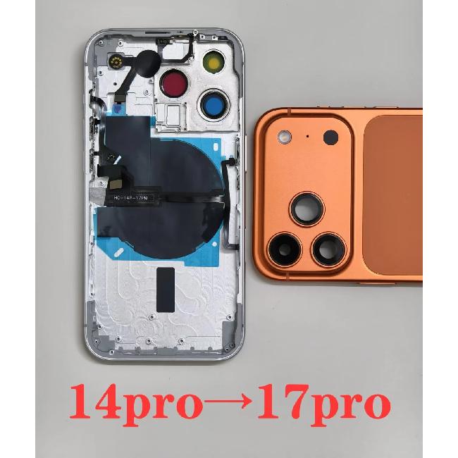 Diy housing For iPhone 14 Pro like 17 Pro Chassis 14 Pro Convert to 17 Pro 14 Pro Up To 17 Pro Backshell for All Model