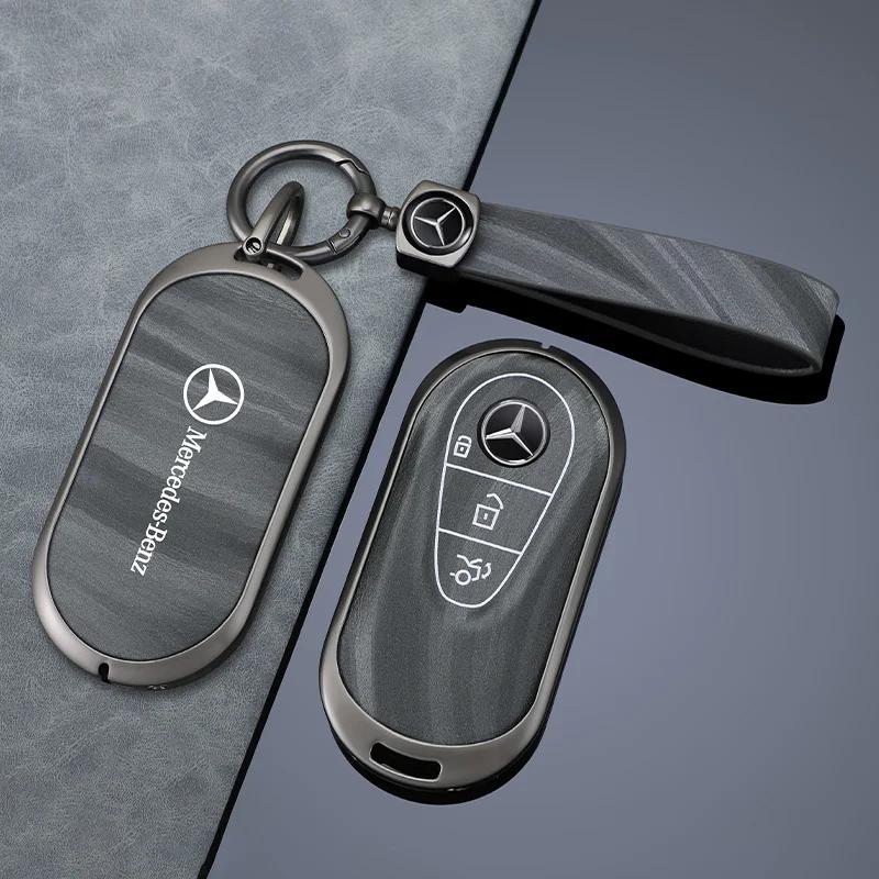 2025 New Metal Leather Car Remote Key Case Cover Protector Shell For Mercedes Benz 2022 C S Class W206 W223 S350 C260 C300 S400