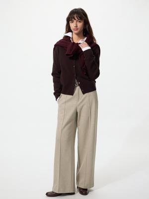 Brushed Jersey Wide Pants  Leg Length 70 74 Cm 