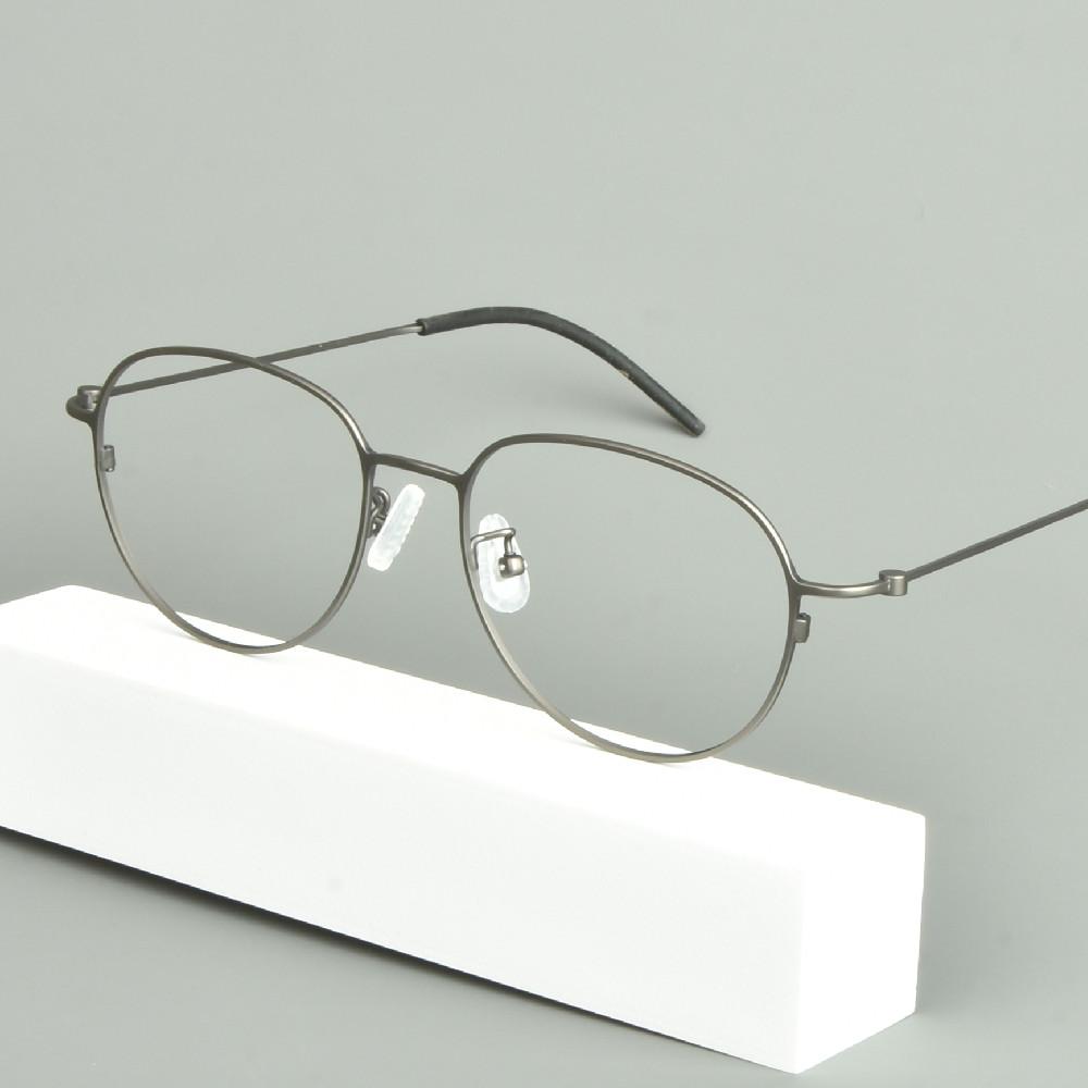 Japanese Handmade Pure Titanium Glasses Frame Men Oval Round Eyeglasses Women Big Face Spectacle Eyewear No Fading Ultralight 6g