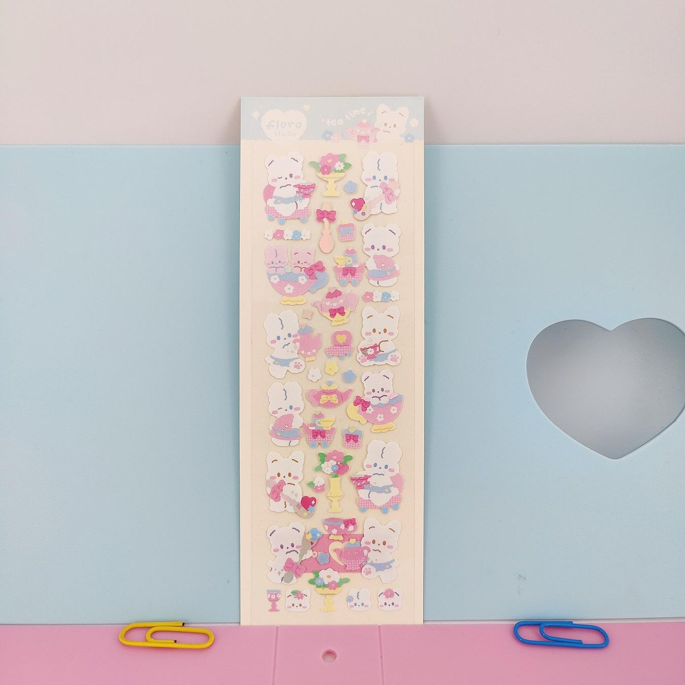 

1 шт. корейская милая наклейка Kawaii Bling Bunny Rainbow с четырьмя листьями пудинг наклейка водостойкая серебряная наклейка для студентов DIY фото 50*150mm