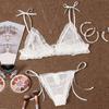 Sexy Women Dot Mesh Lace  Wireless Bra Sexy Bandage Lingerie Thong Set Underwear