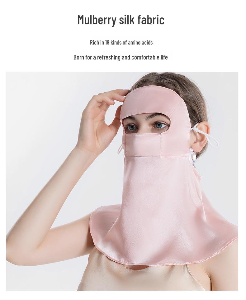 Mulberry Silk UV Protection Face Mask with Adjustable Ear Loops