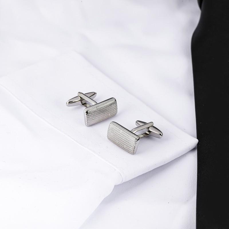 Electroplated Silver Embossed Pure Copper Cufflinks French Style Men s Shirt CL-0200