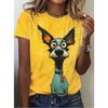 Fashion Women Retro Creative Pet Pattern Print T Shirt Funny Casual O-neck Short Sleeves T-shirt Summer Female Tee Shirt