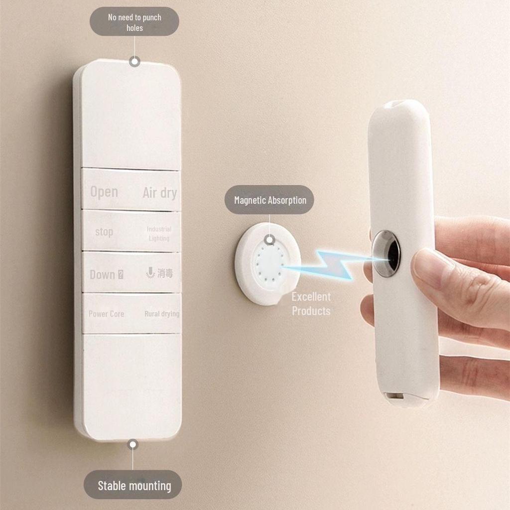 Punch-Free Magnetic Remote Control & Socket Wall Mount Kit