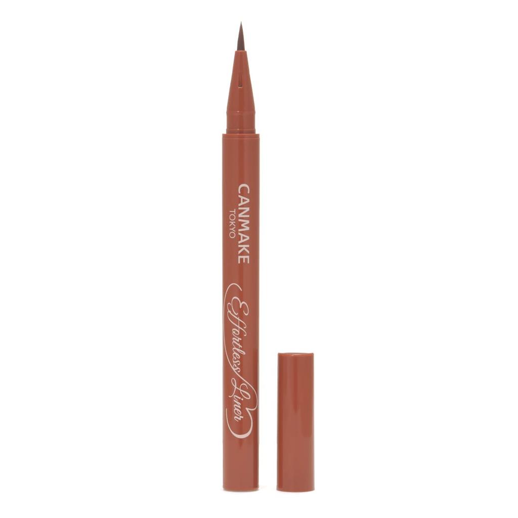 Canmake Effortless Liner 01 Fringe Terracotta Liquid Eyeliner Shedding Feel Orange Brown 0.63ml