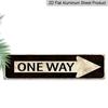 2D Flat, 1pc, 3.94 X 15.74 Inches Aluminum Decorative Sign - Retro Distressed One Way License Plate Style Metal Wall Art - Waterproof Weatherproof