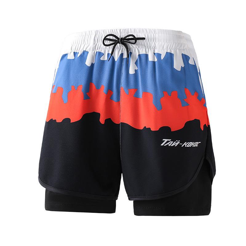 Ice Degree Plus Size Men's Quick-Drying Double Layer Split Swimsuit Set