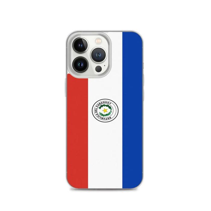 Coque iPhone - Drapeau Paraguay - iPhone 13 Pro - Souple - Multicolore - Plastique Transparent