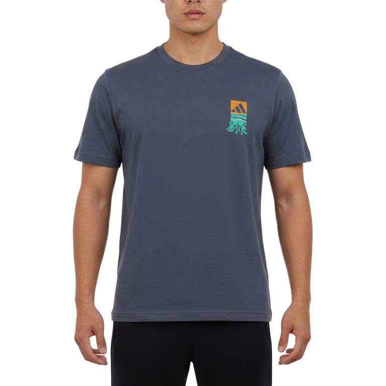 Adidas Round Neck Pullover Comfortable Short Sleeve T-Shirt Men Tops LC8856 S