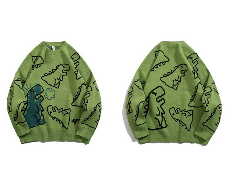 Unisex Dinosaur Knitted Wool Sweater