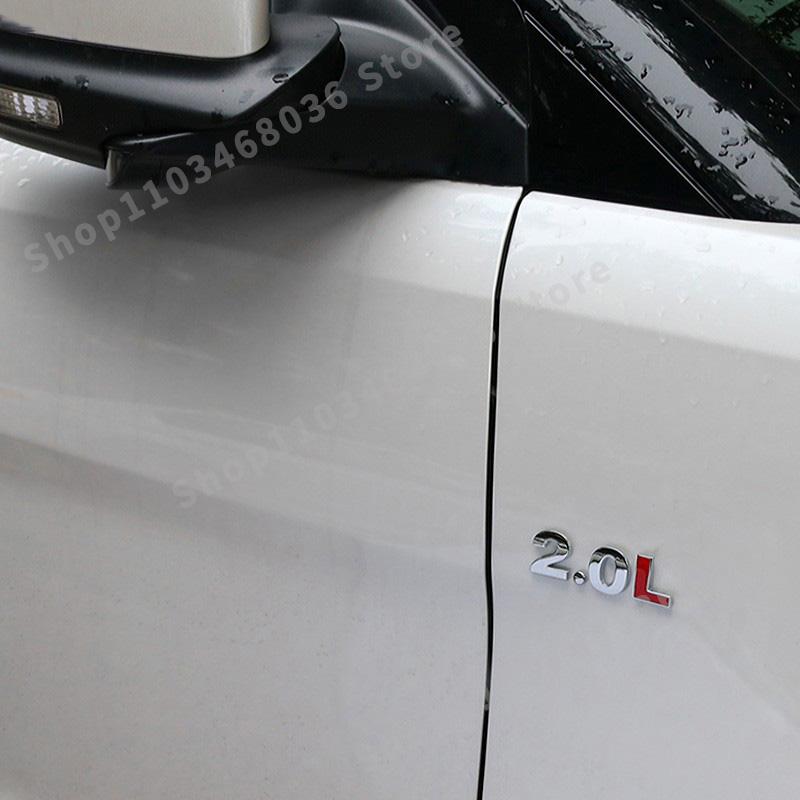 3D Metal Car Rear Back Trunk 1.0L 1.2L 1.5L  2.0L 2.2L  3.0L 4.0L Dispacement Standard Decals Volume Logo Badge Emblem Stickers