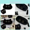 Mignon Trousse à Crayons Peluche Chat Noir Grande Capacité Pour Étudiants et Usage de Bureau