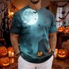 Men's Halloween Graphic T-Shirt Neck Short Sleeve Casual Top