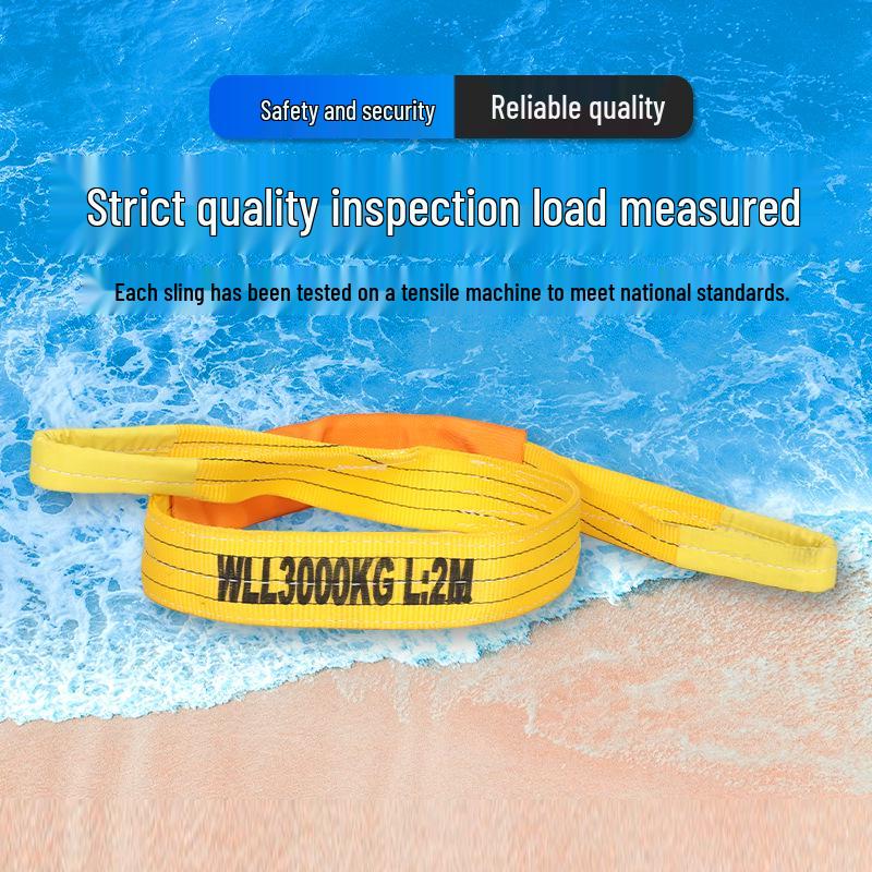 10-Ton Flat Engineering Lifting Sling, 5m Hoist Web, Forklift-Compatible Industrial Crane Sling
