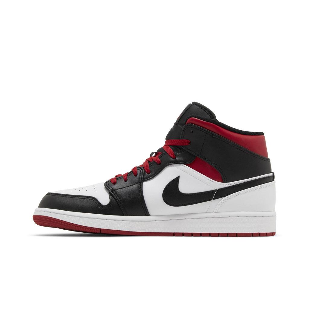 Air Jordan 1 Mid 'Gym Red Black Toe' (Unisex) White / Gym Red / Black Vintage Basketball Shoes DQ8426 106