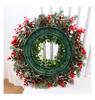 Haobei Christmas Cypress & Red Berry Door Wreath Decoration
