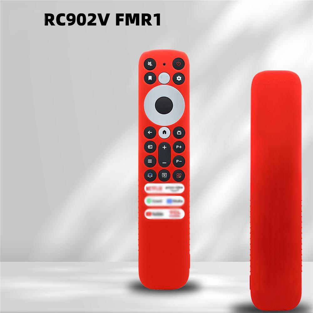 Silicone Remote Control Cover Case Anti Slip Television Remote Cover All Inclusive For TCL RC902V FMR1 Voice Remote With Lanyard