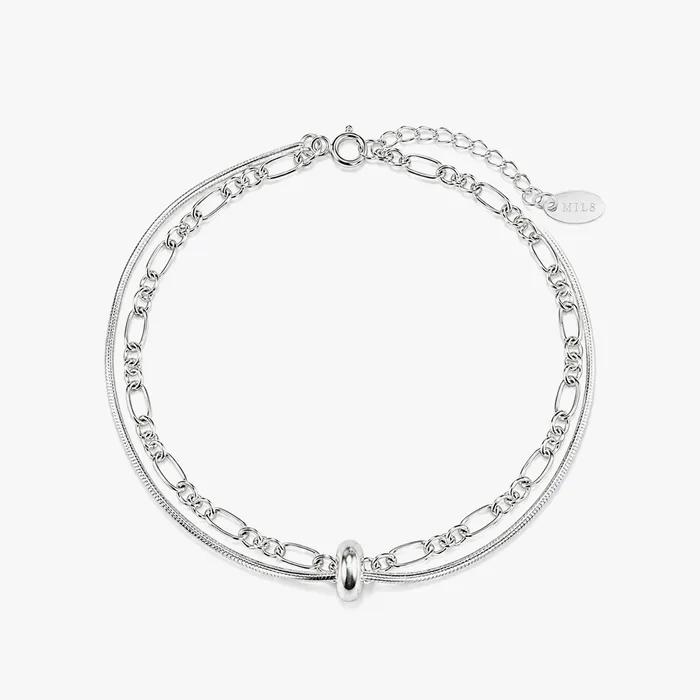 [925 silver] Renee Dual Chain Bracelet . MLB2611