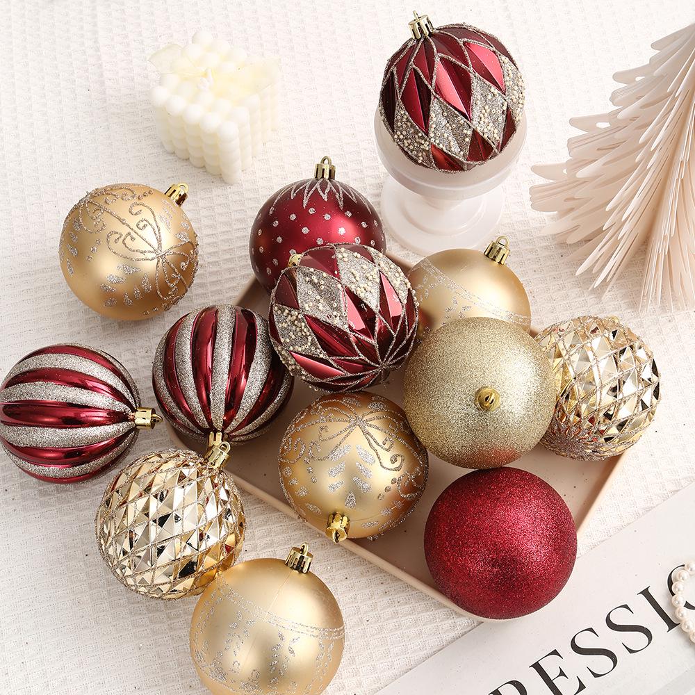 Hand-Painted Christmas Ball Set - 8cm Tree Ornaments & Decorations