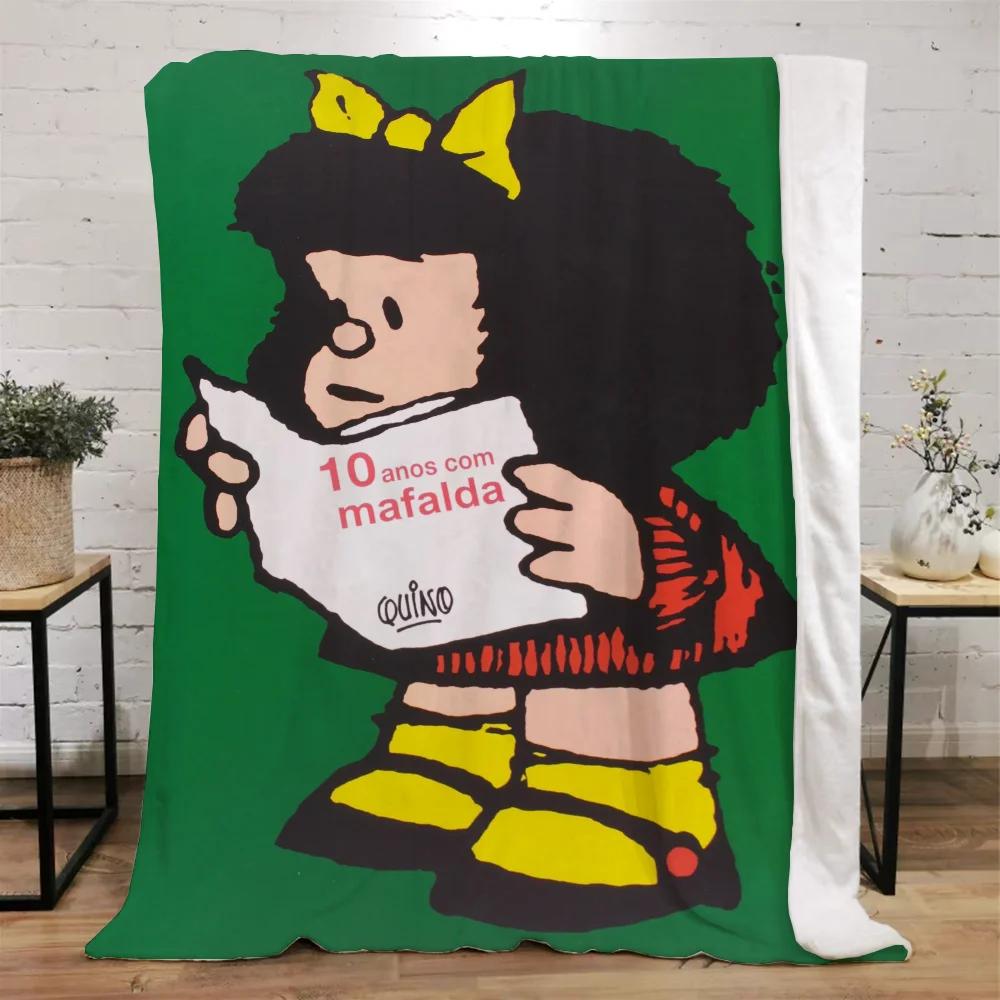 Mafalda Vtipná deka na pohovky Vlastní deky Dekorace na pohovku Přehoz na postel Luxusní ložní prádlo Pletená kostka Plážová osuška Bytový interiér