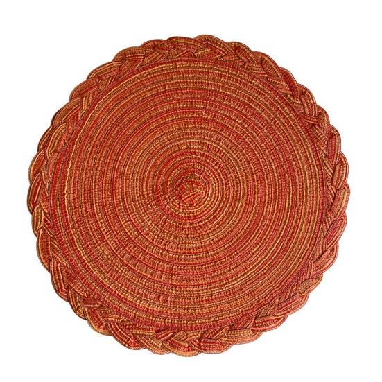 12 Inch Round Placemats, Polyester Woven Braided Place Mats, Washable Heat Resistant Circle Dining Table Mats for Kitchen 30cm