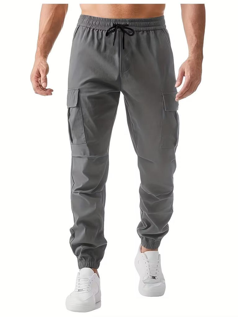 Four Seasons New Sports Pants Men's Running Fitness Pants Outdoor Multi-Pocket Overalls Casual Pants Spot