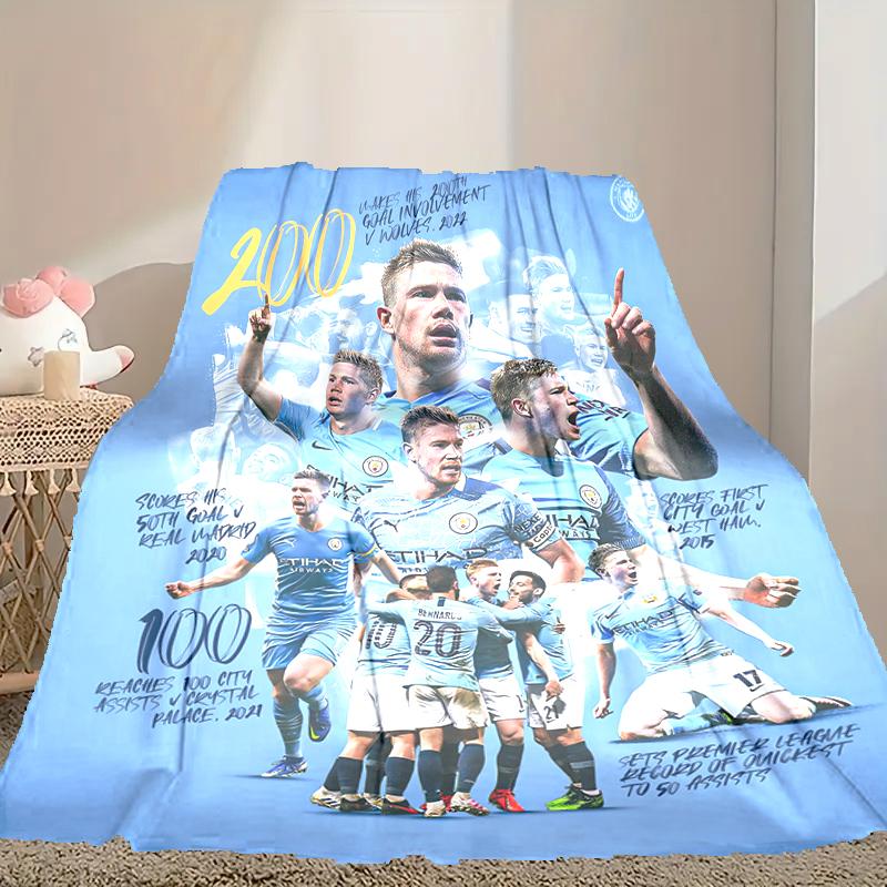 1pc Manchester United Manchester City Blanket, Cozy Printed Throw Blanket, A Heartfelt Gift for Your Family and Friends