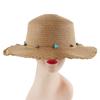 Spring and summer new women's flat top top top hat personalized fringed edge sunshade straw hat outdoor vacation hat