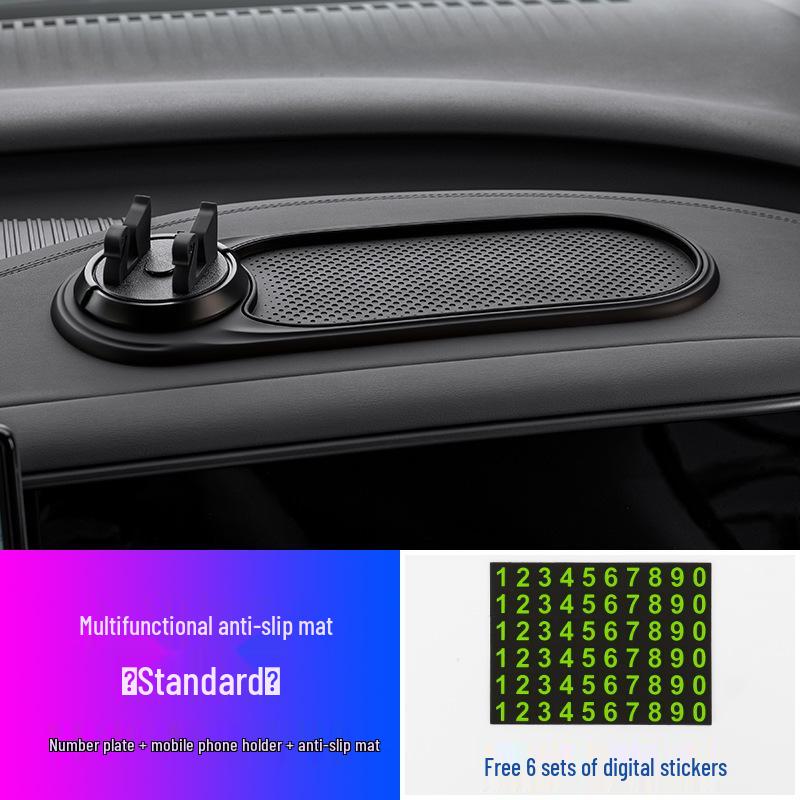 PVC Car Dashboard Anti-Slip Mat & Phone Holder for SUVs - Multi-Function Navigation