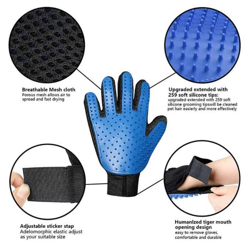 Rękawica do usuwania sierści zwierząt domowych Delikatna szczotka do pielęgnacji kota do masażu zwierząt Kąpiel z długim lub krótkim futrem Czyszczenie psów